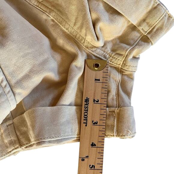 BLANKNYC Exposed Button Twill Self Belted Cuffed Cargo Shorts Camel Size 28 NWT - Picture 11 of 13